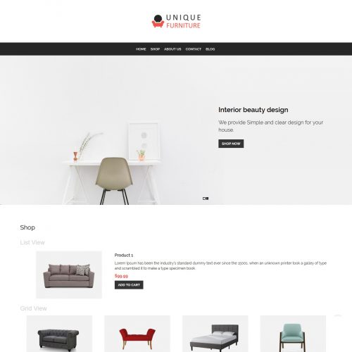 Unique Furniture - Furniture Shop WooCommerce Theme