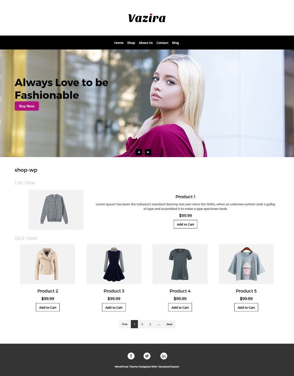 Vazira Fashion Clothes and Accessories WooCommerce Theme