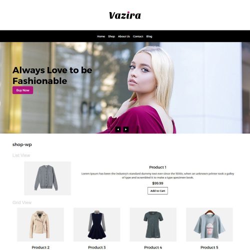 Vazira Fashion Clothes and Accessories WooCommerce Theme