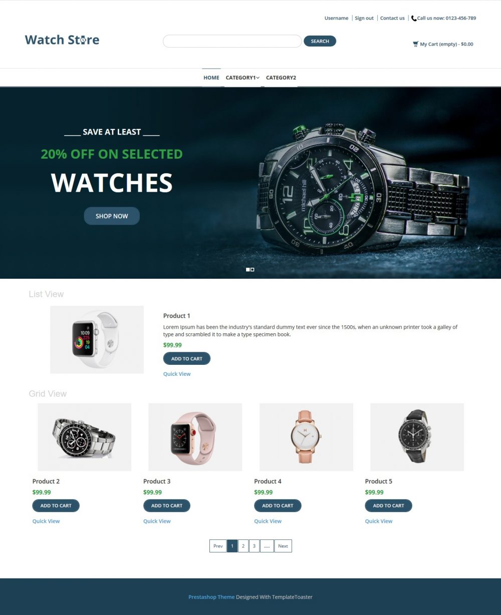Watch Store - Watch Shop PrestaShop Theme