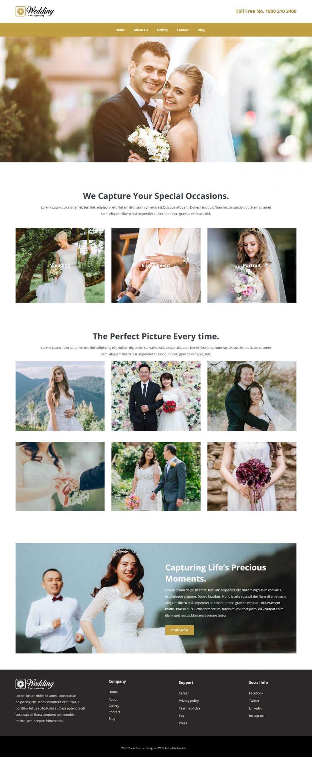 Wedding Photography Photography Free WordPress Theme