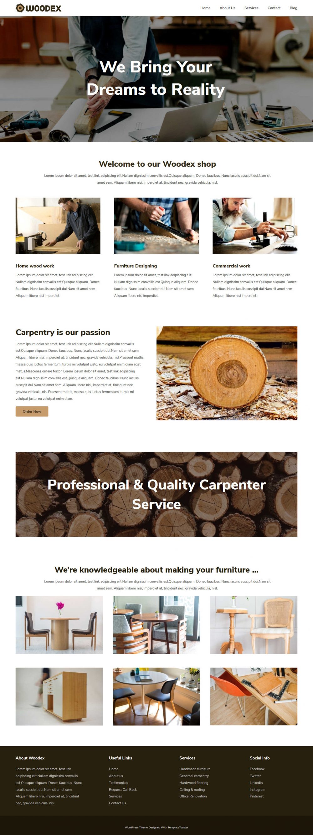 Woodex Carpenter Free Joomla Template