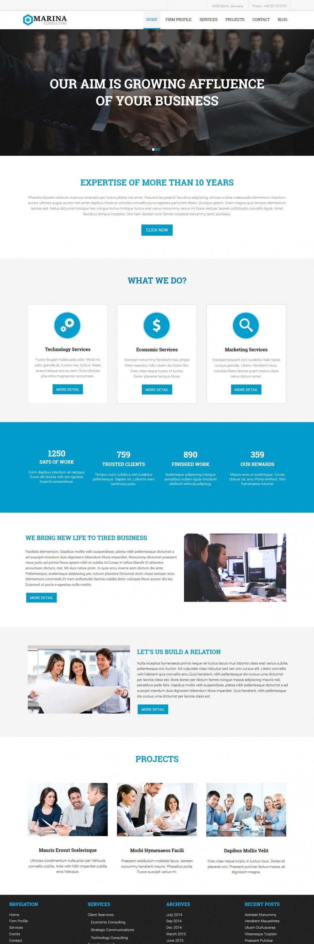 Marina - WordPress Theme for Business Marketing Consultant