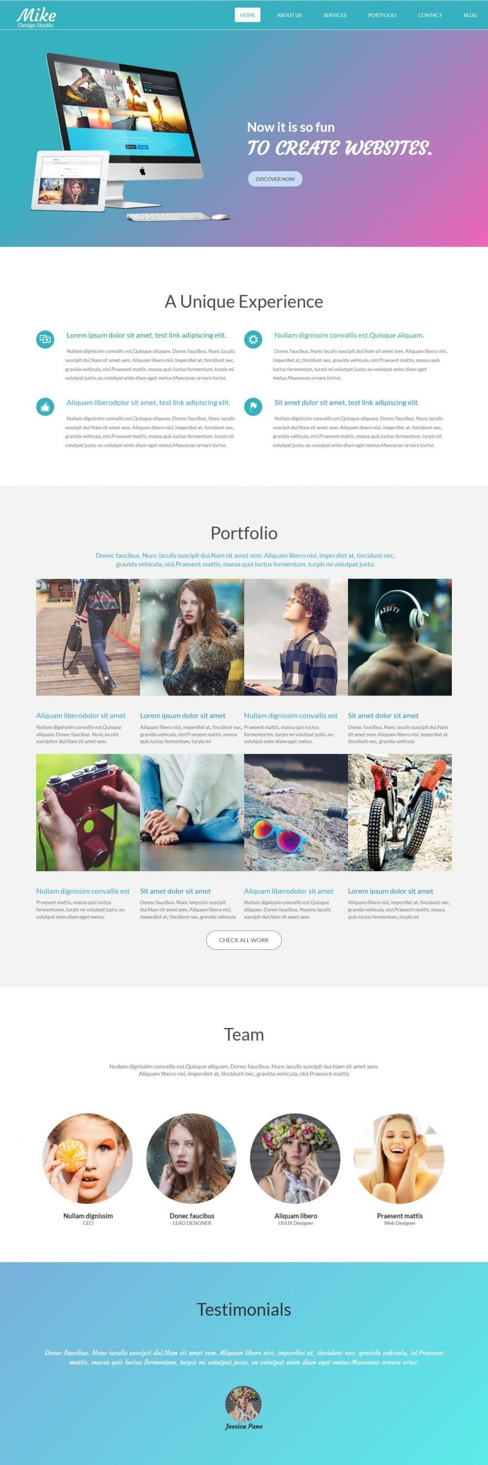 Mike - Creative Web Design Studio WordPress Theme