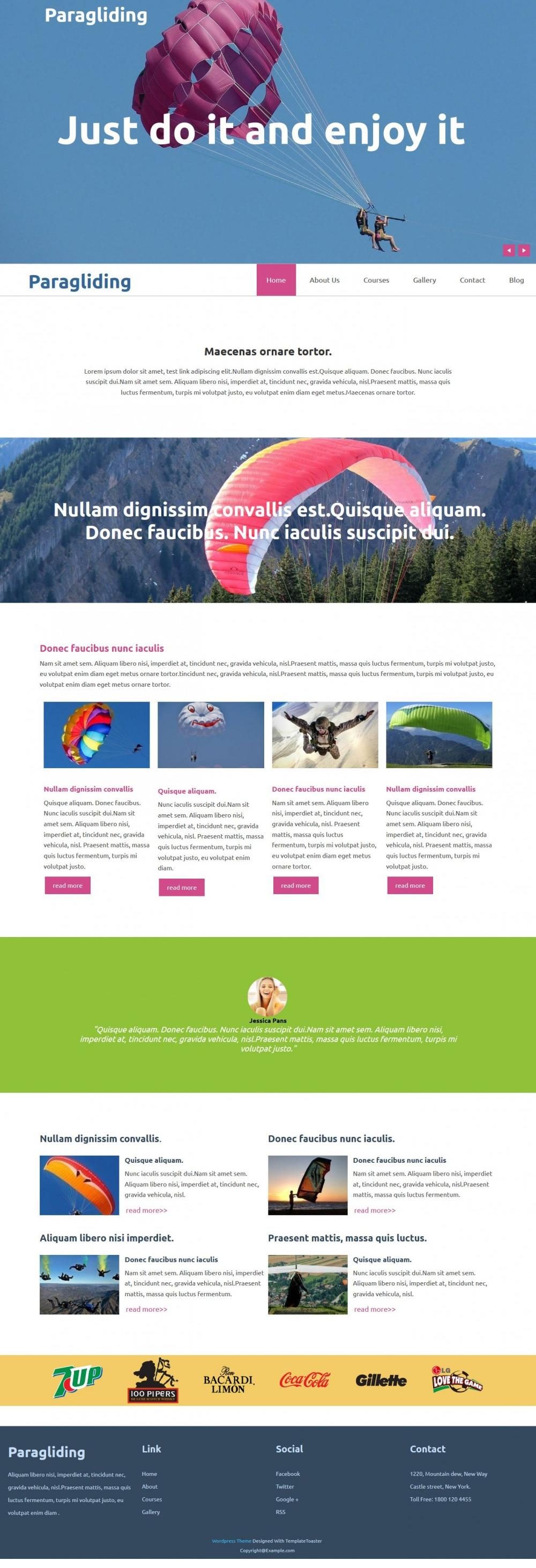 Paragliding - WordPress Theme for Paragliding Academy