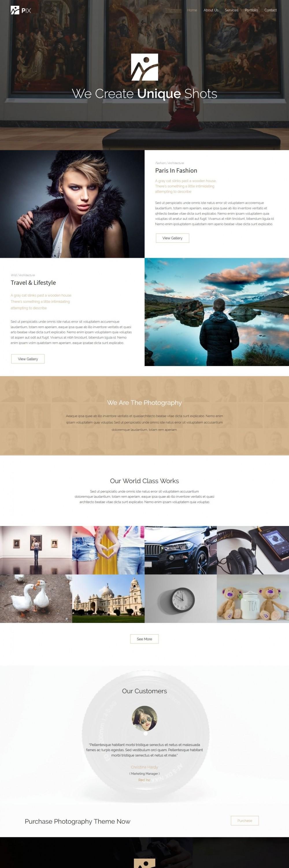 Pix - Photography Studio WordPress Theme
