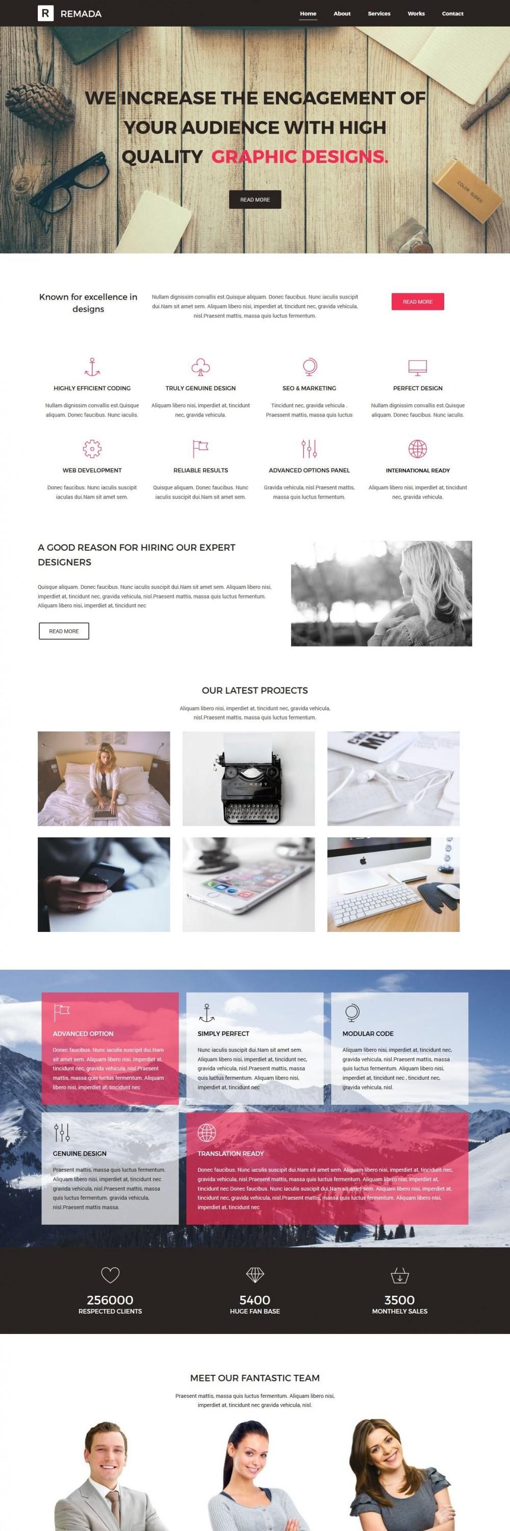 Remada - WordPress Theme For Graphic And Web Design Agency