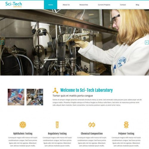 Sci-Tech Laboratory - Free WordPress Theme For Institutes/Labs