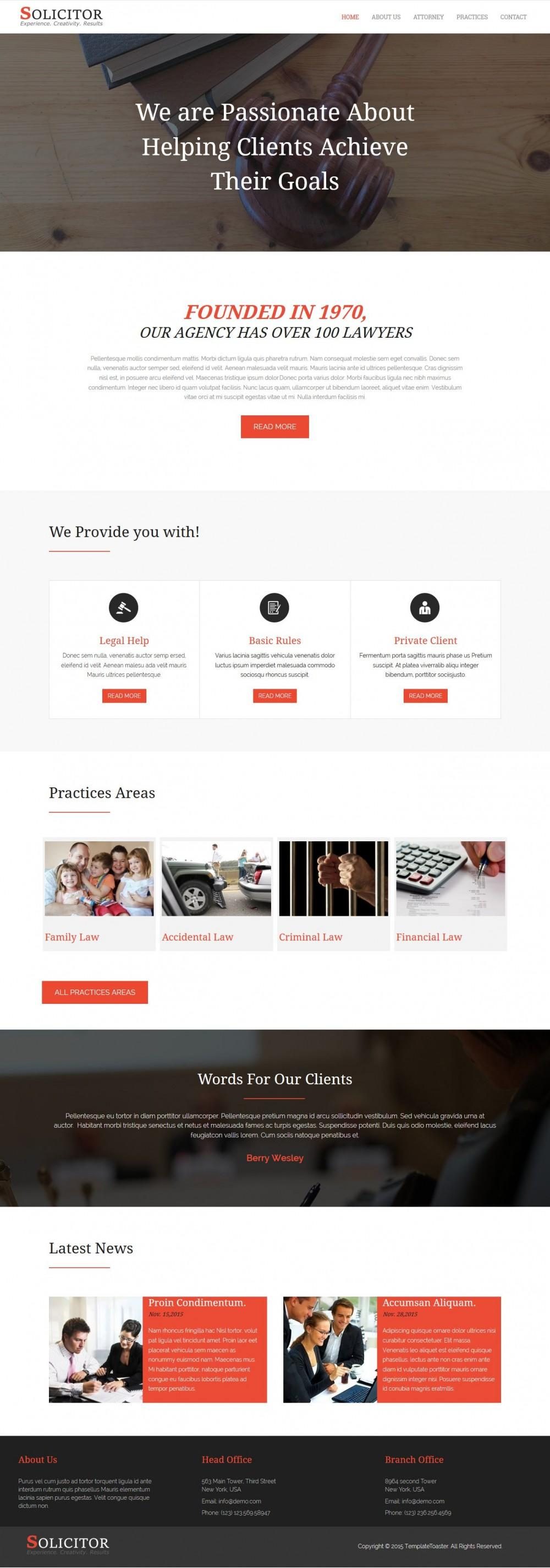 Solicitor - Free WordPress Business Theme For Lawyers And Law Firms