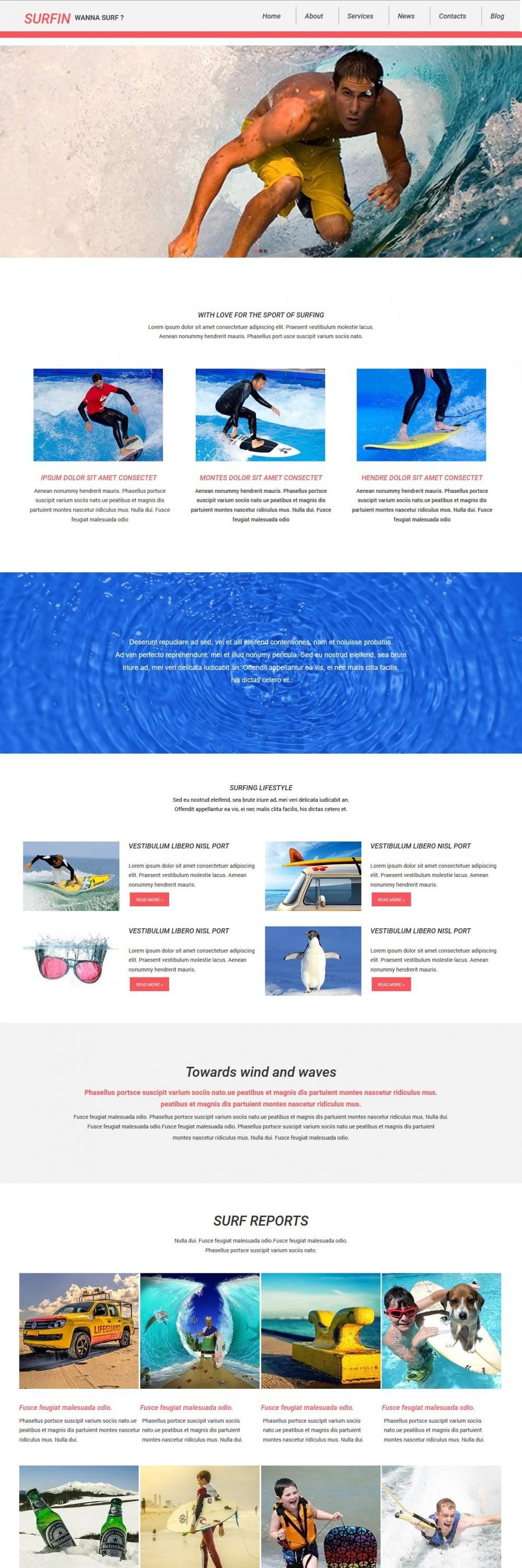 Surfin - Free WordPress Theme For Surfin Club/Sports