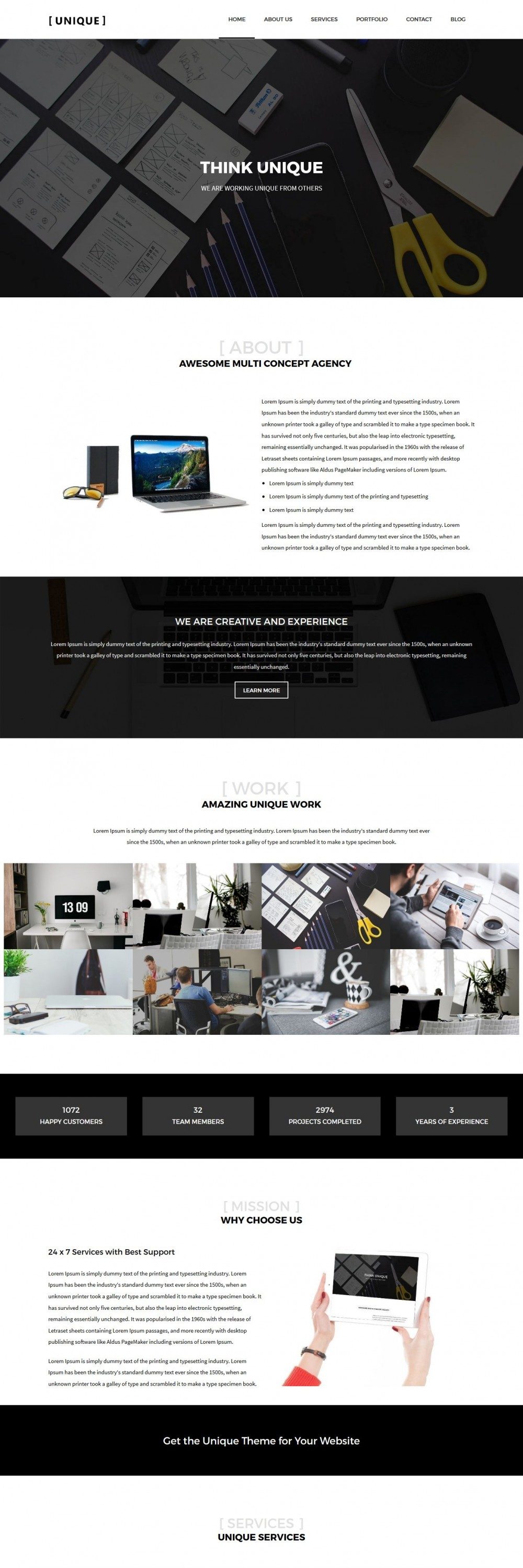 Unique - WordPress Theme for Web Design Agency