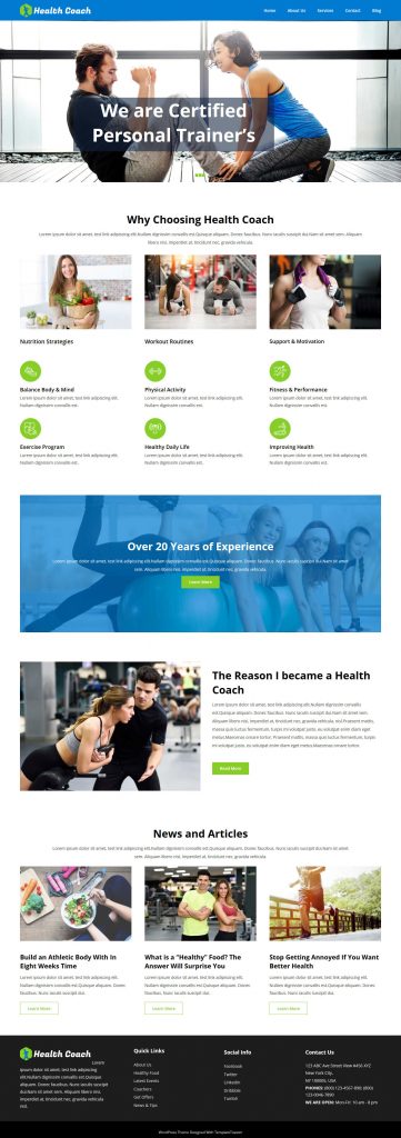 Health - Coach Blogger Template - TemplateToaster