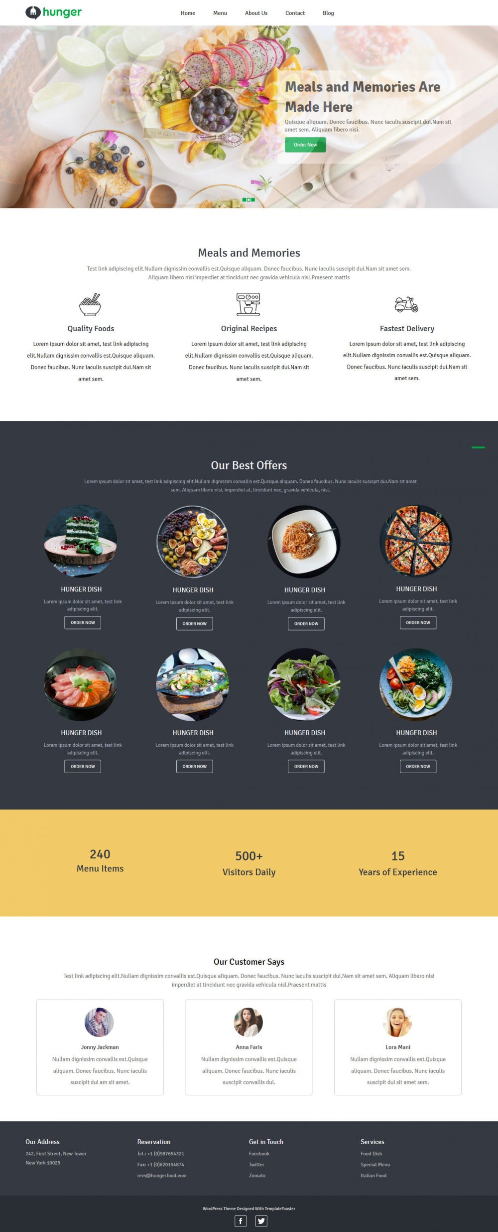 Hunger Restaurants Blogger Template