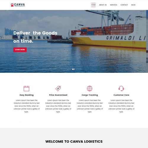 canva-logistics transport blogger template
