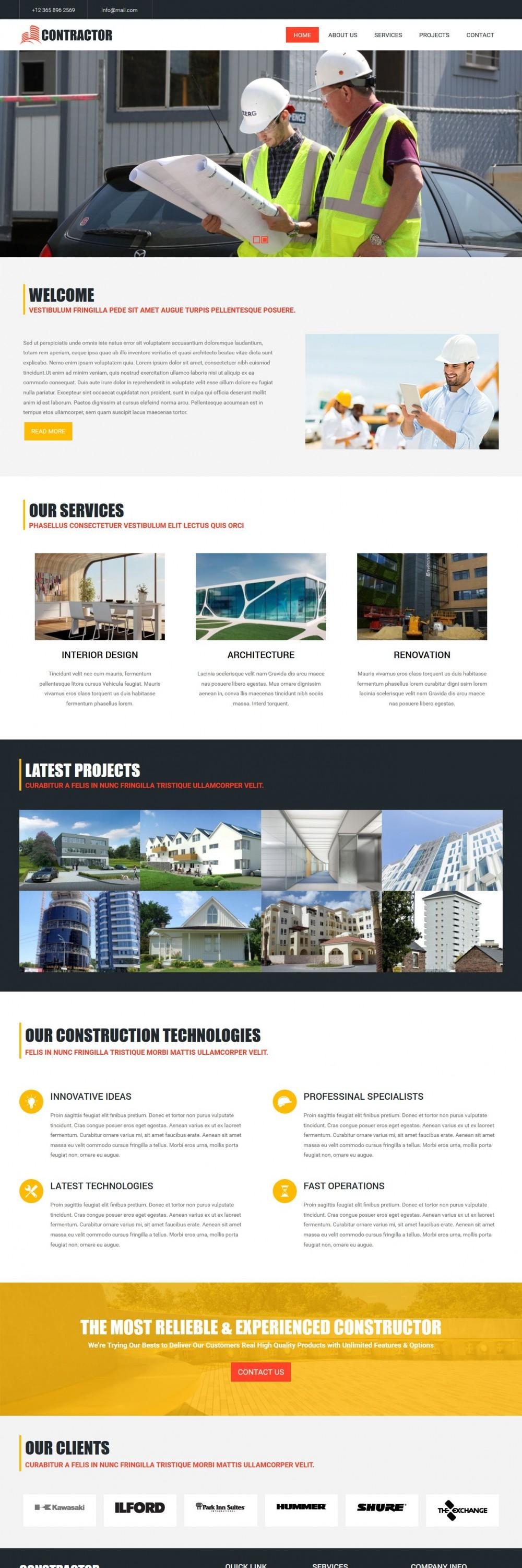 contractor construction business blogger template