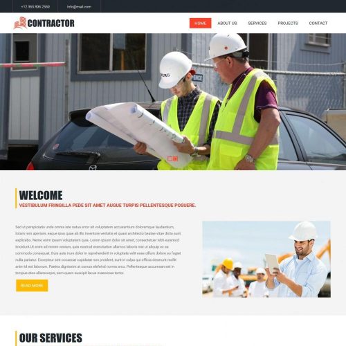 contractor construction business blogger template
