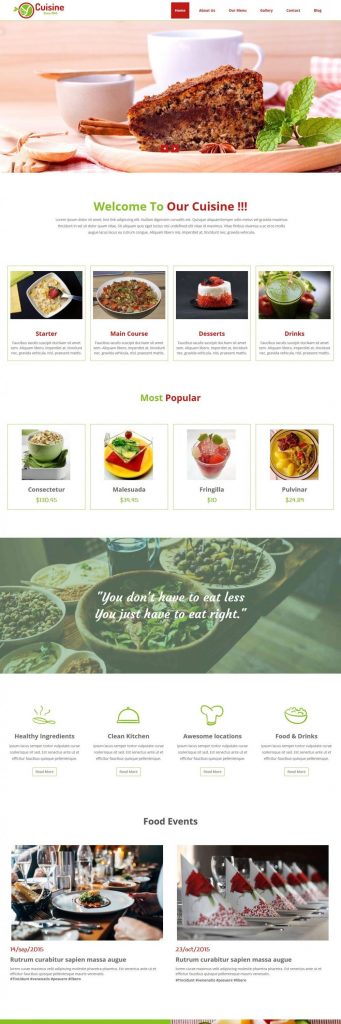 Cuisine - Cafe Restaurant Blogger Template - TemplateToaster