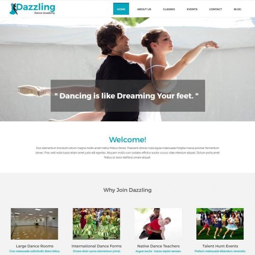 dazzling dance academy blogger template