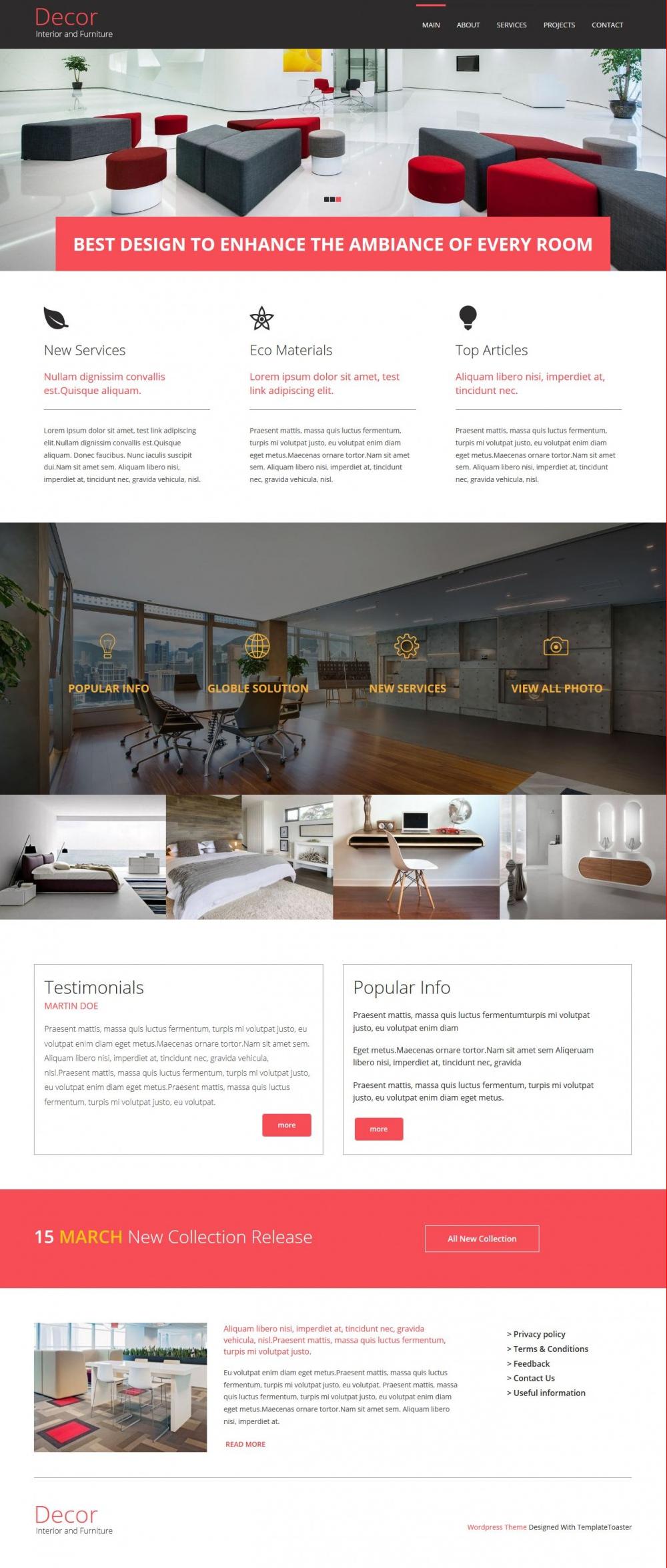 Decore Interior And Furniture Blogger Template Templatetoaster