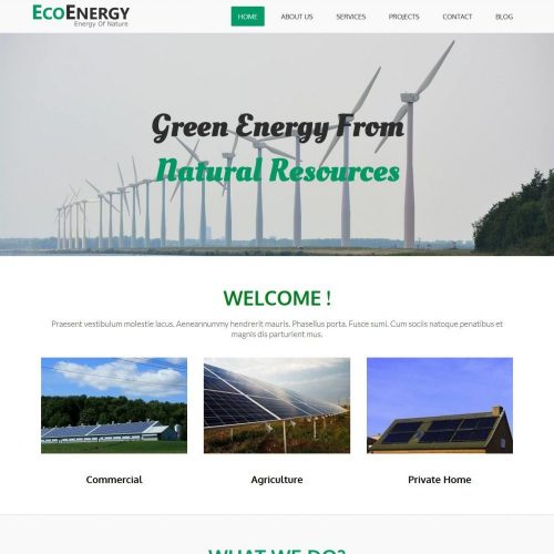eco friendly energy blogger template