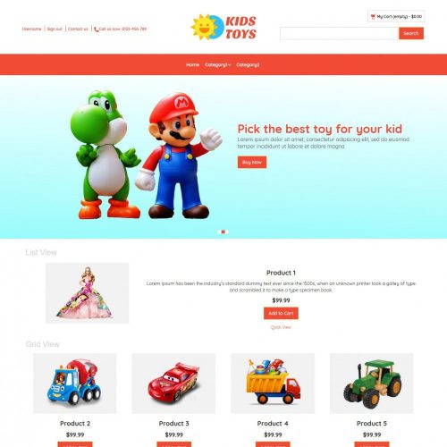 kids toys store prestashop theme