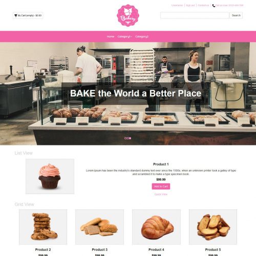 Bakery Cake Online Shop OpenCart Theme