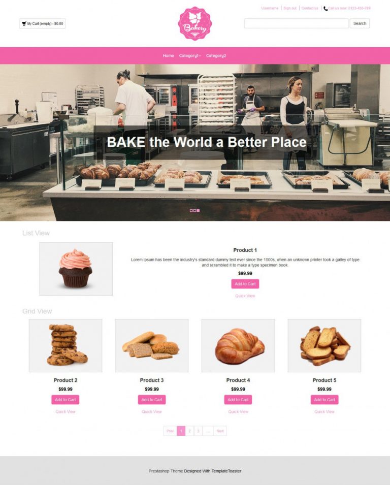 Bakery Cake Online Shop Virtuemart Template TemplateToaster