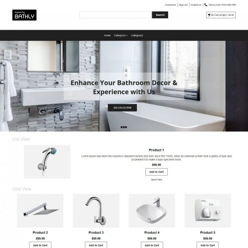 Bathly Bathroom Accessories OpenCart Theme