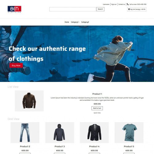 Ben Clothing Online Cloth Store Virtuemart Template