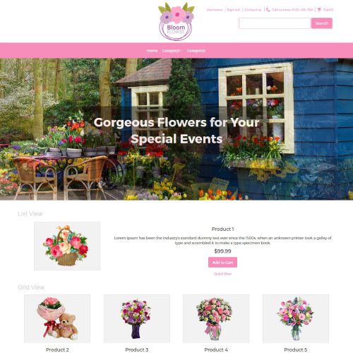 Bloom Flower Shop Virtuemart Template