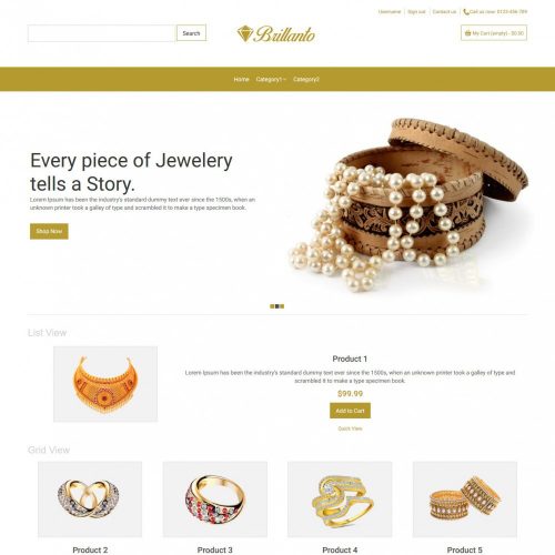 Brillanto Jewellery Store OpenCart Theme