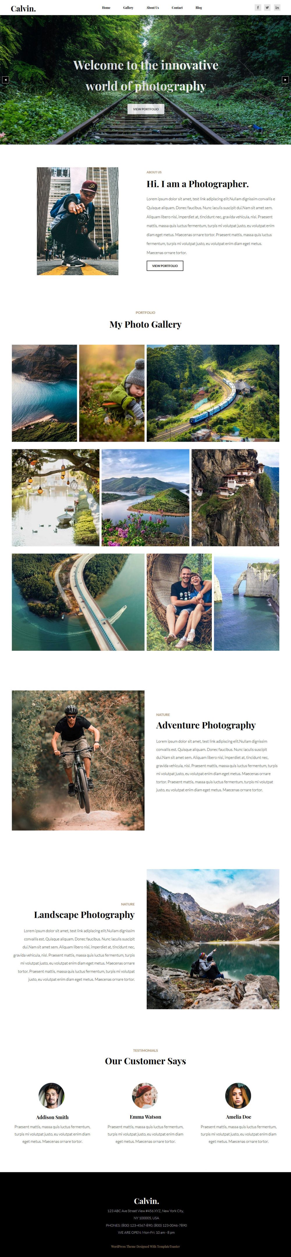 Calvin Photography Blogger Template