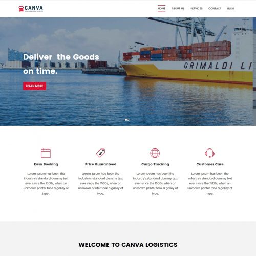 Canva Logistics Transport HTML Template