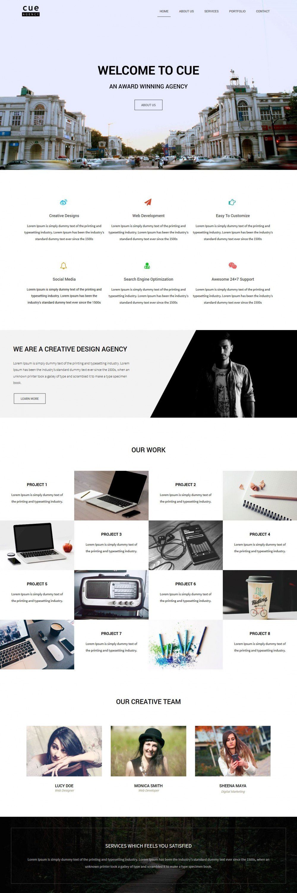 Free Cue Creative Web Design Agency Drupal Theme