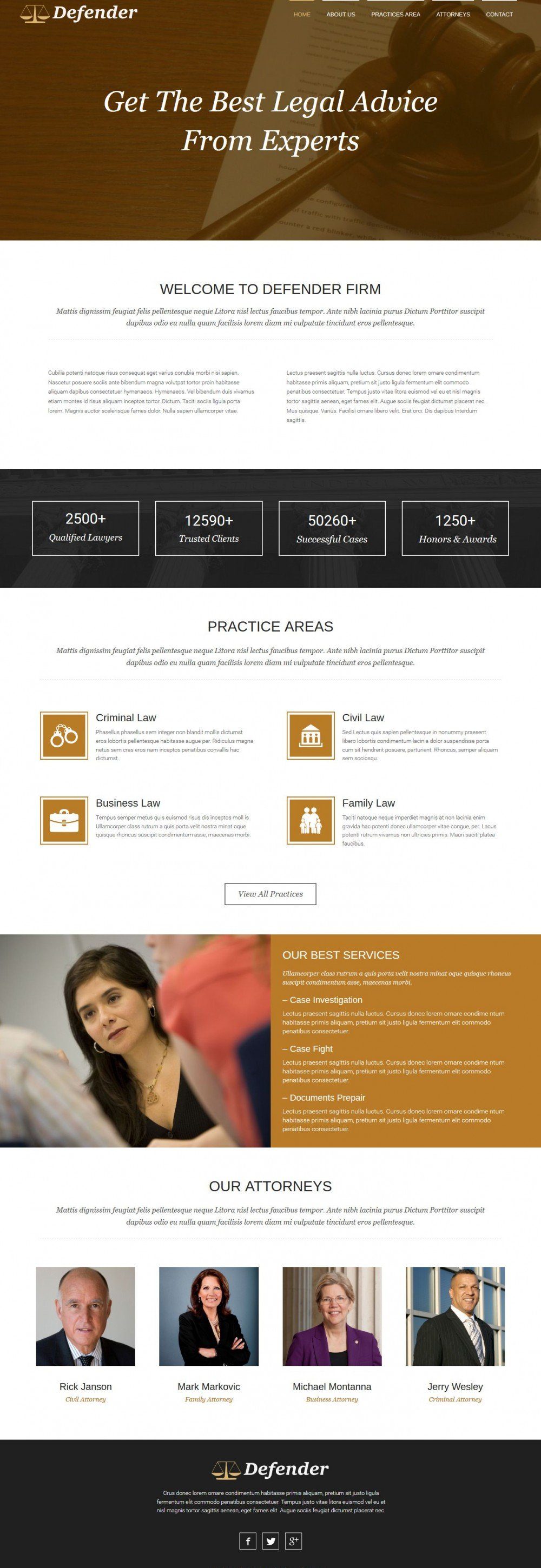 Defender Lawyer HTML Template