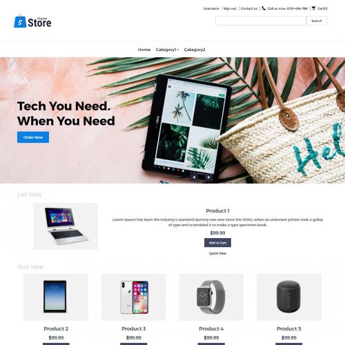 Digital Store Digital Products Virtuemart Template