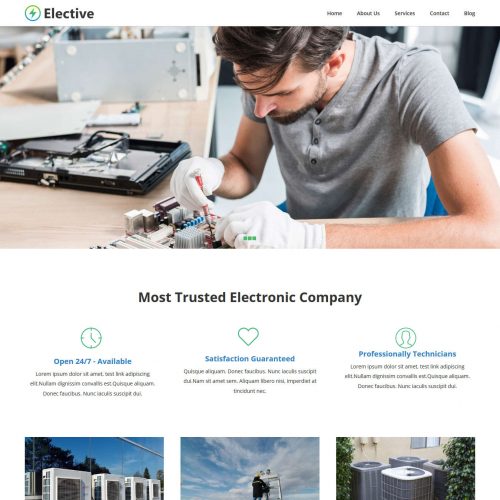 Elective Electronic Repair Service HTML Template