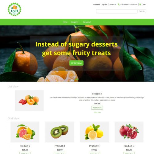 Fruit store Online Fruit Store OpenCart Theme