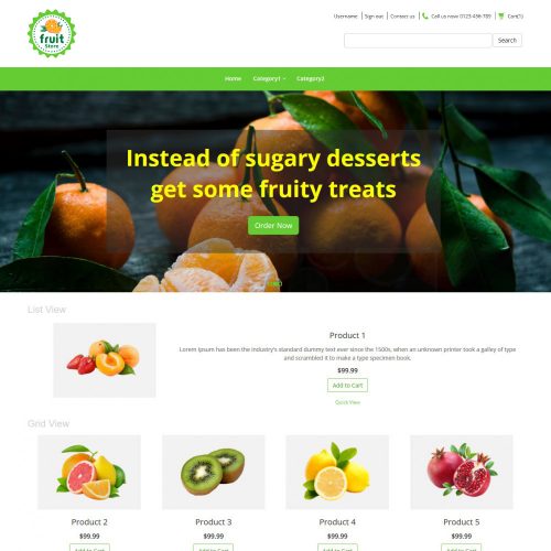 Fruit store Online Fruit Store Virtuemart Template