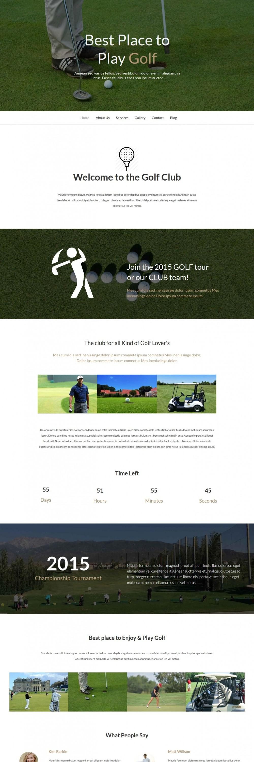 Golf Academy Club HTML Template