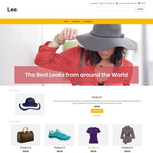 Lee Clothing Store OpenCart Theme