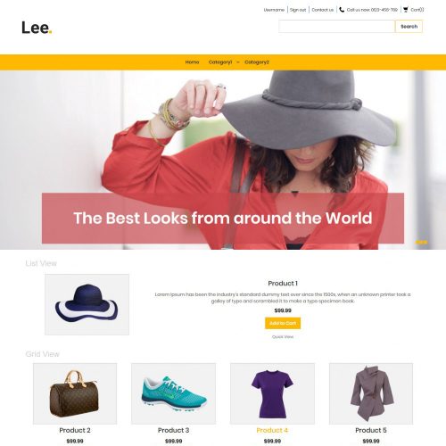 Lee Clothing Store Virtuemart Template