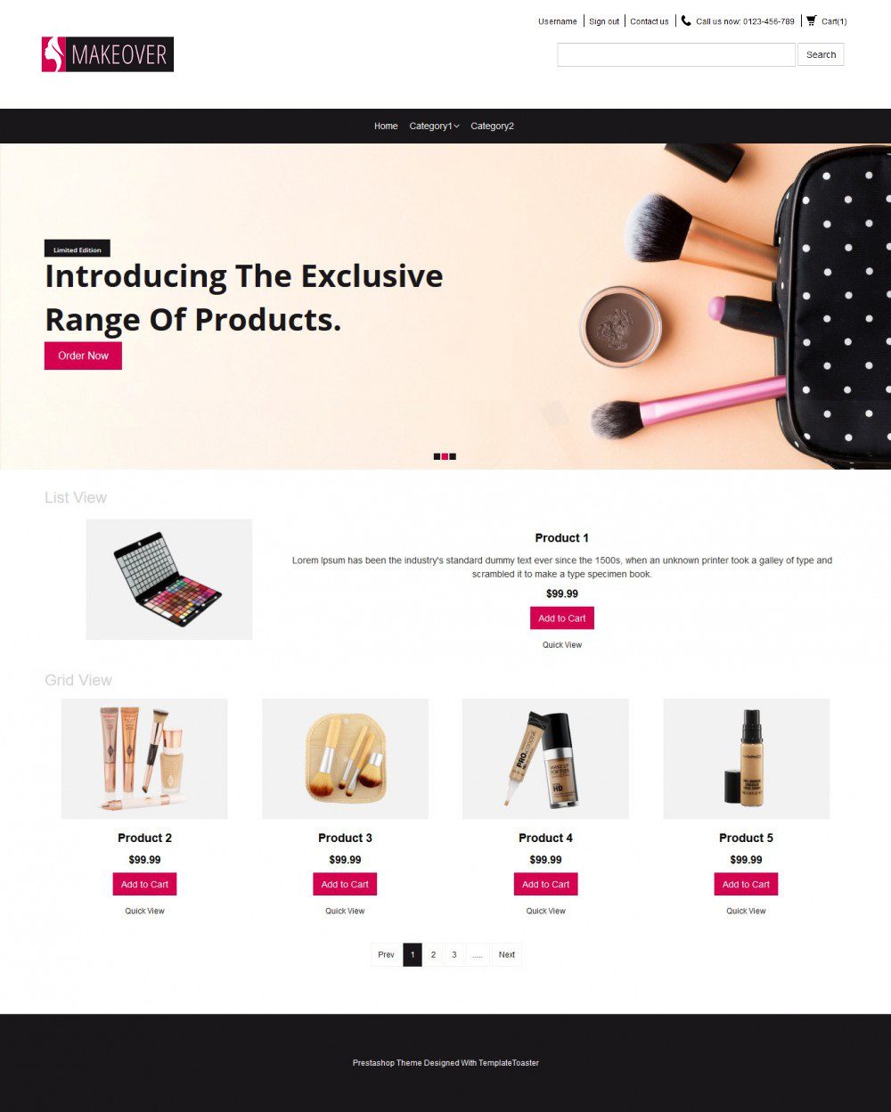 Makeover Makeup Accessories Virtuemart Template