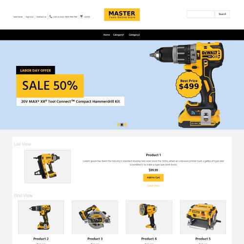 MasterTool Tools Store OpenCart Theme