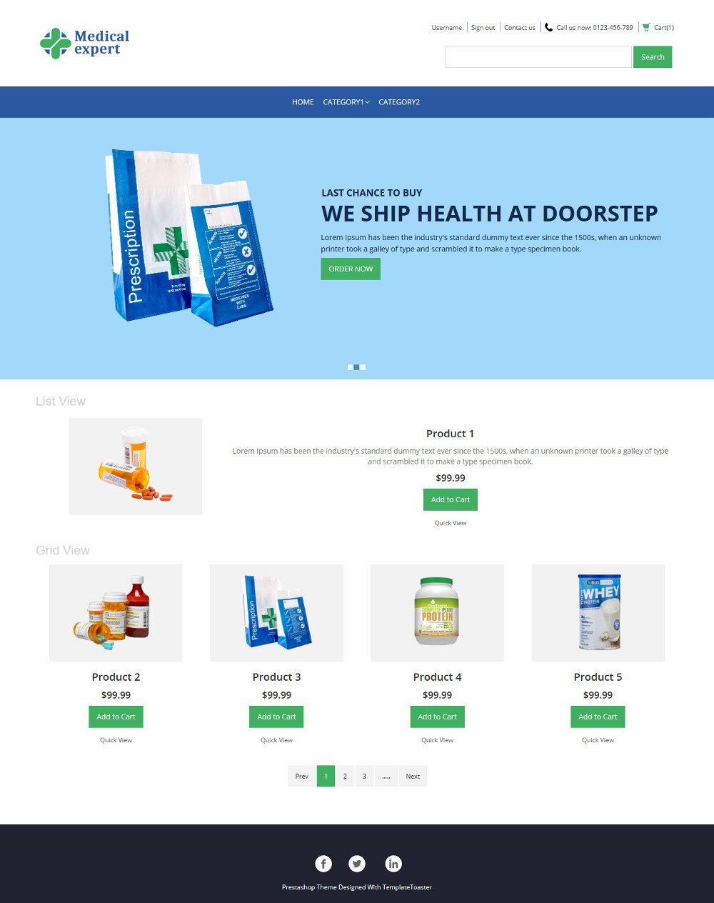 Medical Expert Online Medical Store Virtuemart Template