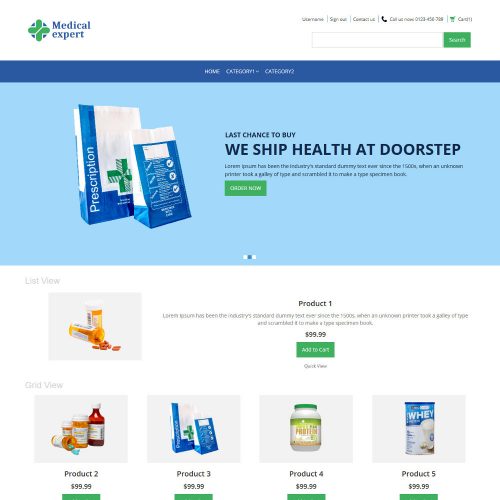 Medical Expert Online Medical Store Virtuemart Template