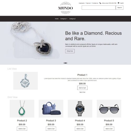 Mundo Fashion Accessories Virtuemart Template