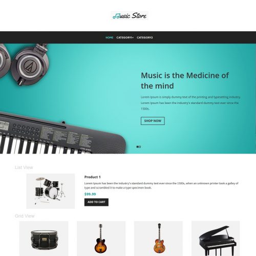 Music Instruments Store virtuemart template