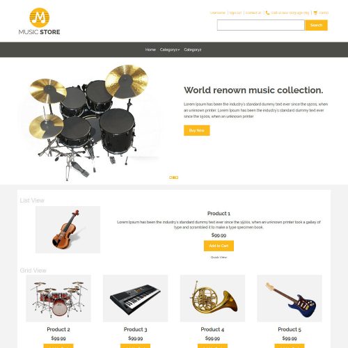 Music Store Music Instruments Virtuemart Template