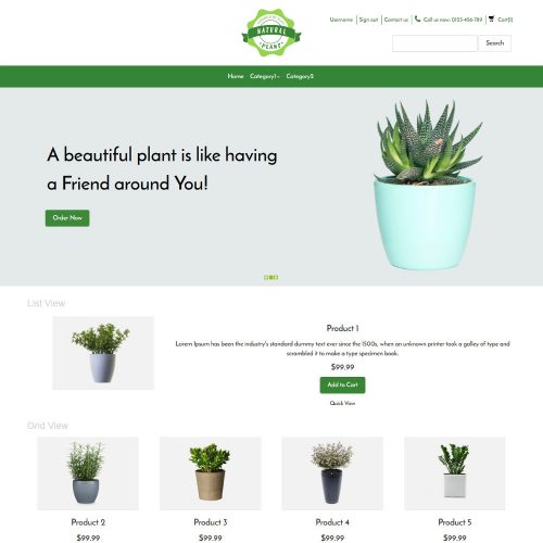 Natural Plant Online Plants Selling OpenCart Theme